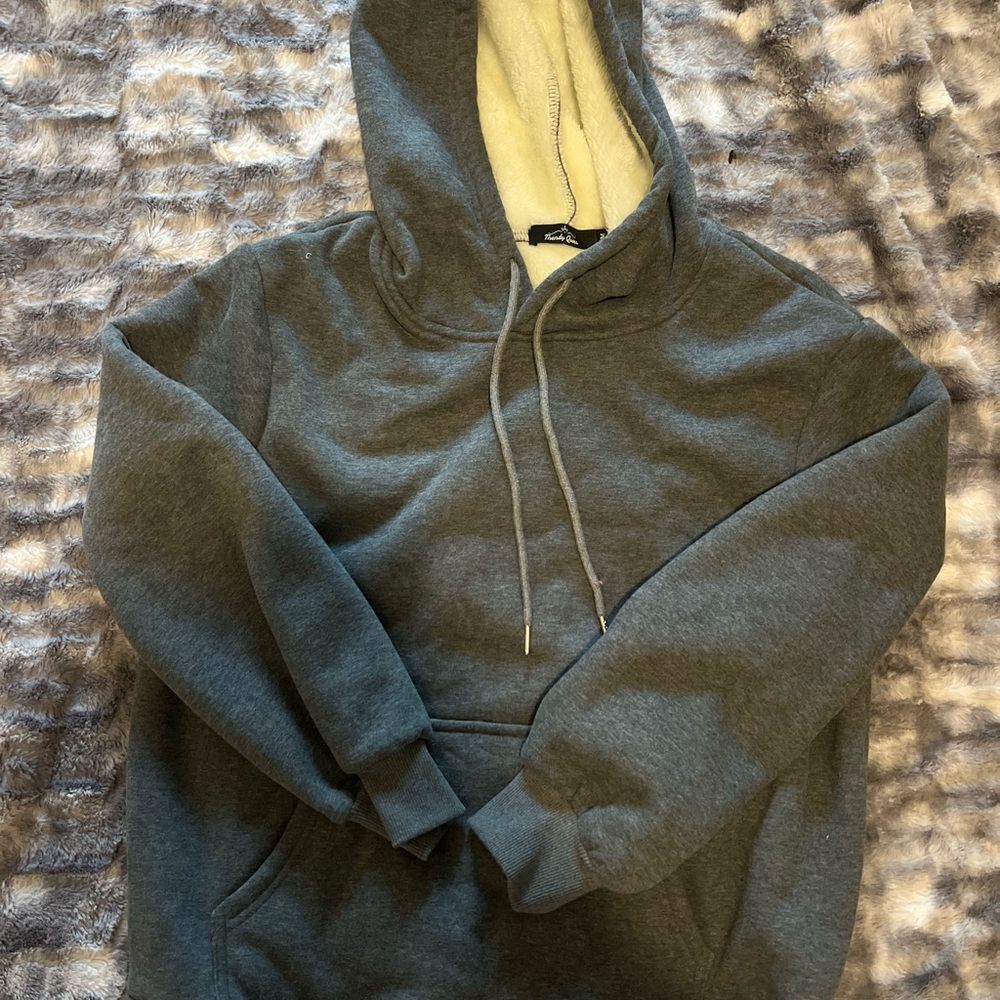 Dark Gray Hoodie - fleece inside